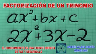 CÓMO FACTORIZAR UN TRINOMIO DE LA FORMA ax2bxc  2x²3x4 [upl. by Gaston]