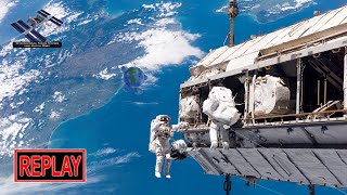 REPLAY US Spacewalk 79 Kayla Barron Raja Chari 15 Mar 2022 [upl. by Lleze894]