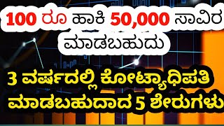 Stock Market Kannada  Top 4 Stocks For Next 3 Years  Stock Market Kannada Beginner [upl. by Daye]