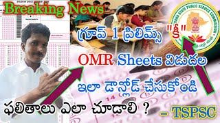 How To Check Group1 Prelims Results 2022  TSPSC Group1 Prelims Official Key amp OMR Sheets 2022 [upl. by Eerdna]