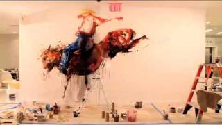 Dave White Paints Mural  AOL HQ NYC  Timelapse video [upl. by Yanahc]