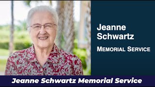 Jeanne Schwartz Memorial Service  Nov 20 2024 [upl. by Enetsuj903]