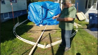 EP27 DIY Building a Bow Roof Shed Part 2  The Ground Work [upl. by Anyak]