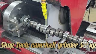 Shop Tech Camshaft grinder setup and Grinding a Billet Fe Ford Roller Cam [upl. by Ixel]