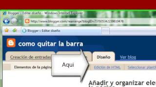 Como quitar la barra de blogger [upl. by Walther]