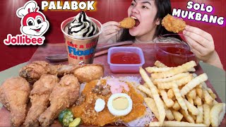 Jollibee PALABOK CHICKEN FRIES PEACH MANGO PIE COKE FLOAT MUKBANG  Solo Mukbang Philippines [upl. by Theodosia]