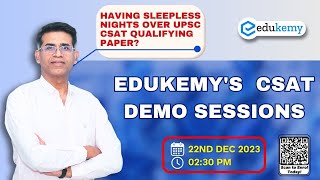 Edukemys UPSC CSAT Demo Session  UPSC Prelims 2024  IAS Preparation  Shabbir Sir  Edukemy [upl. by Aneeuqal]