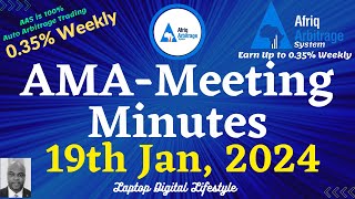 Afriq Arbitrage System AAS  Summary of AMA Meeting 19th Jan 2024 10 minutes Summary [upl. by Hufnagel]