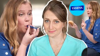 ObGyn Reacts Funny Tampon Commercials with Amy Schumer [upl. by Rendrag]