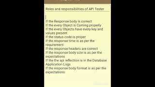 Roles and responsibilities of API tester automationtesting apiapitesting [upl. by Ioab]