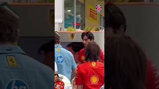 Ibrahim Ali Khan Rubs Shoulders With Racing Royalty Meets Charles Leclerc  N18S  shortvideo [upl. by Yehudi]