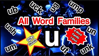 ALL WORDS FAMILIES OF U  U WORDS READING BASIC ENGLISH WORDS VOCABULARY  PRACTICE FOR BIGANNERS [upl. by Ariat]