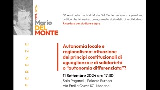 Autonomia locale e regionalismo attuazione dei principi constituzionali di uguaglianza e di soli [upl. by Lenahc786]