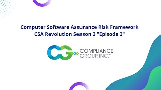 CSA  FDA  Computer Software Assurance Risk Framework [upl. by Kcorb]