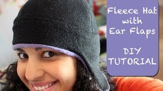 Fleece Hat with Ear Flaps DIY Tutorial amp Free Pattern [upl. by Adnuhsar]