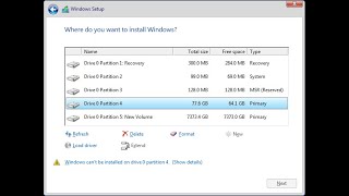 Windows Cant delete SSD drive partitions and formatting for clean windows installation [upl. by Virnelli]