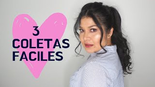 3 COLETAS FACILES CON TRENZAS  LILIANA RIVAS [upl. by Aillij]