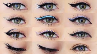 Eyeliner Makeup Tutorial  12 Different Eyeliner Looks [upl. by Edy309]