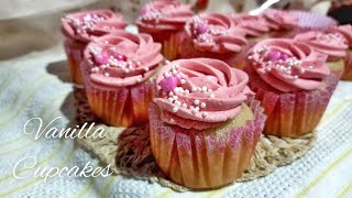 Vanilla Cupcakes 💗 Surprise Inside Cupcakes  Without Oven [upl. by Ceciley547]