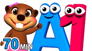 ABCs 123s  More  Alphabet Numbers Nursery Rhymes  Kids Learn 3D Cartoons by Busy amp Baby Beavers [upl. by Ahsemal]