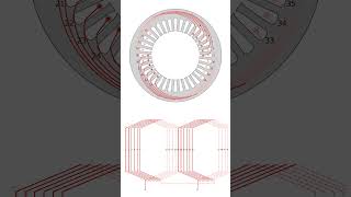 Electric Machine AC Lap winding Diagram fractionalPitch 36 slots [upl. by Daj301]