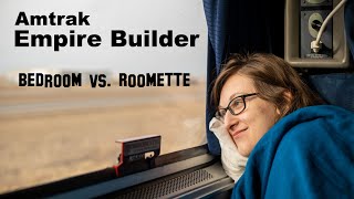 Amtrak Empire Builder Sleeper Bedroom Vs Roomette  Full tour of the Roomettes amp Bedrooms [upl. by Neibart899]