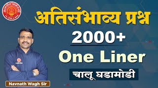 Current Affairs 2000 important MCQ  By Navnath Sir currentupdates combinemains currentaffairs [upl. by Adnohsel]