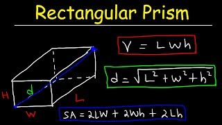 Rectangular Prism  Volume Surface Area and Diagonal Length Rectangles Geometry [upl. by Lacombe]