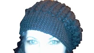 Шапка берет вязание спицами \Knitting hat [upl. by Mcgruter]