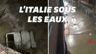 La tempête Alex fait un mort et deux personnes sont portées disparues en Italie [upl. by Ecnerwaled279]