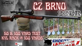 CZ Brno 22LR 50 and 100 Yard Test Plus KYL Rack [upl. by Subak592]