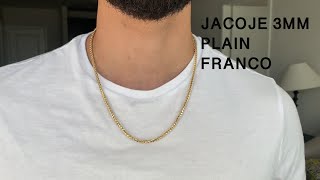 Jacojes 3MM Franco Chain 22 in 14KT Review [upl. by Edik844]