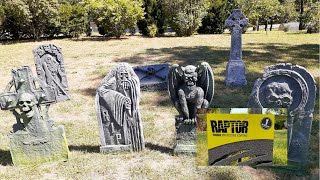 DIY Hardcoating Foam Halloween Tombstones with RAPTOR BEDLINER in black amp color diy [upl. by Luba]