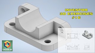 INVENTOR  STUDYCADCAMCOM  3D EXERCISES NO 16 HD [upl. by Zil]