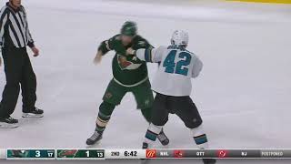 Marcus Foligno vs Jonah Gadjovich Round 1 [upl. by Aracal]