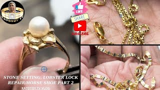 HORSESHOE MENS RING PART 2LOCK amp LOBSTER REPAIRPEARL STONE REPAIR [upl. by Nuli]