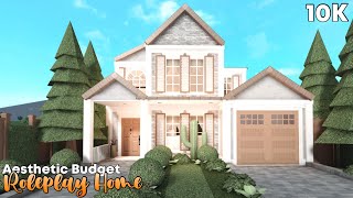 Roblox  Bloxburg 10k Aesthetic Budget Roleplay Mansion FULL BUILD [upl. by Eelan]