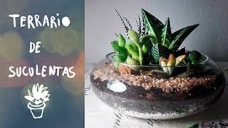 DIY Tutorial Terrario de suculentas en pecera de cristal [upl. by Leslie]