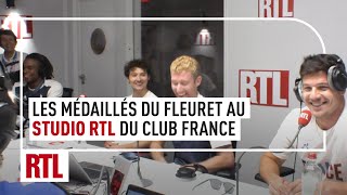 Les médaillés du fleuret au studio RTL du Club France [upl. by Irollam]