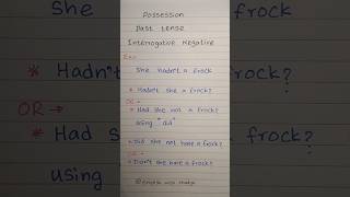 Interrogative negative in quotpossessionquot past tense 💯🤔✅ english learning education foryou fyp [upl. by Emlyn]