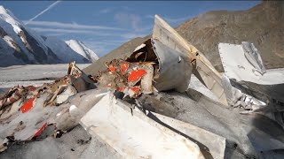 Melting Glacier Reveals Wreckage of 1968 Plane Crash in Alps [upl. by Apoor918]