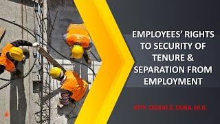 EMPLOYEES RIGHTS TO SECURITY OF TENURE [upl. by Rengaw]