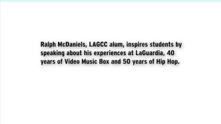 LaGuardia Alum Ralph McDaniels speaks about his career in Hip Hop [upl. by Coffin]