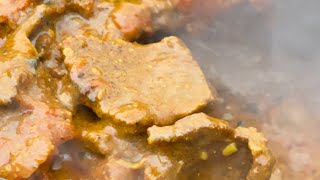 Creative Cooking  TBone Chops Curry on an makeshift Iron Bucket Stove [upl. by Ydnew599]