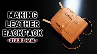 Leather craft bag PDFMaking a leather backpack가죽공예 가방 패턴레더 백팩 만들기 [upl. by Kirkpatrick]