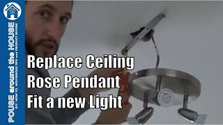 How to fit amp wire a ceiling light Change ceiling rose pendant Lighting circuits explained [upl. by Allbee]