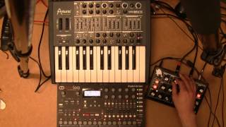 Moog Minitaur  Arturia Minibrute CV sequenced by Elektron Analog Four [upl. by Melania927]