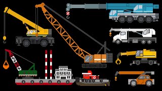 Mobile Cranes  Construction Vehicles  The Kids Picture Show [upl. by Irved999]