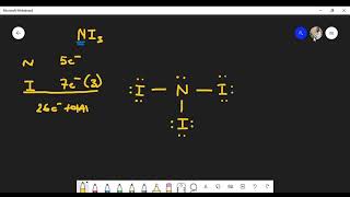 Nitrogen Triiodide Lewis Structure NI3 [upl. by Elcin]