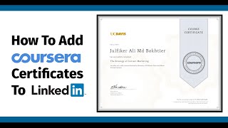 How to add Coursera Certificates to linkedIn Profile [upl. by Aynnat]